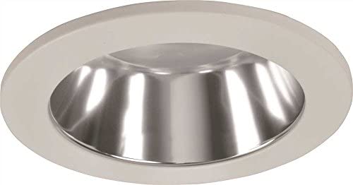 Monument GIDDS-298908 298908 Recessed Lighting Universal 4" Alzak Baffle Chrome Reflector with White Trim Ring