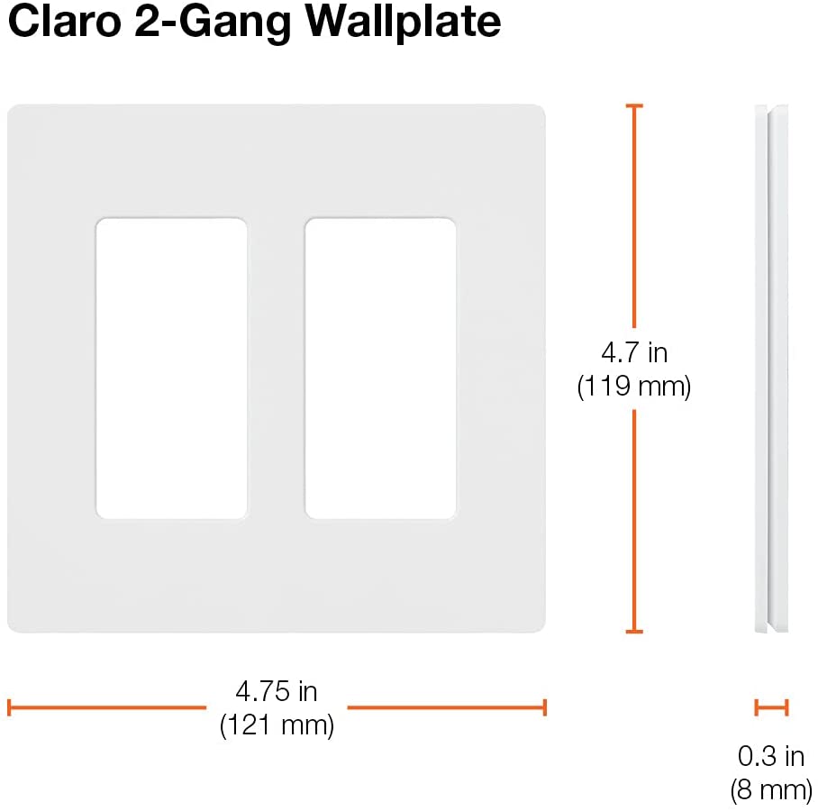 Lutron Claro 2 Gang Decorator Wallplate