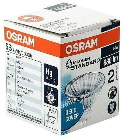 (Case of 20) Osram 41870 - OSRAM 41870WFL 12V 50W MR16 Halogen Light Bulbs