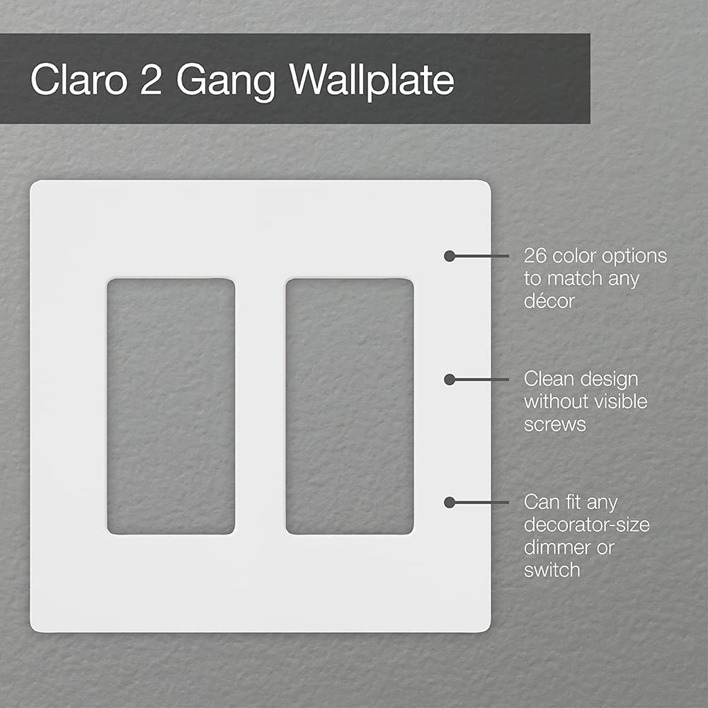 Lutron Claro 2 Gang Decorator Wallplate