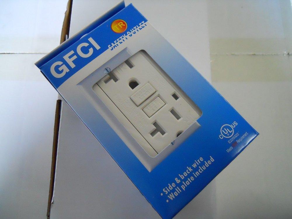 Safety Outlet GFCI TR Tamper Resistant 20a White UL Approved.