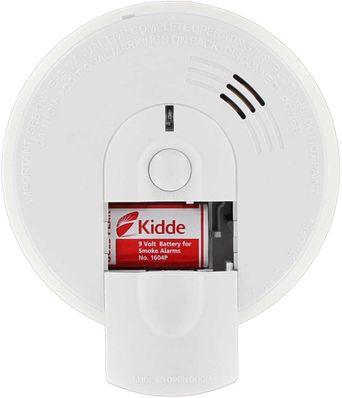 Kidde I4618AC Alarm Hardwire Smoke Detector with 9V Backup and Front Load Battery Door | Model i4618, White