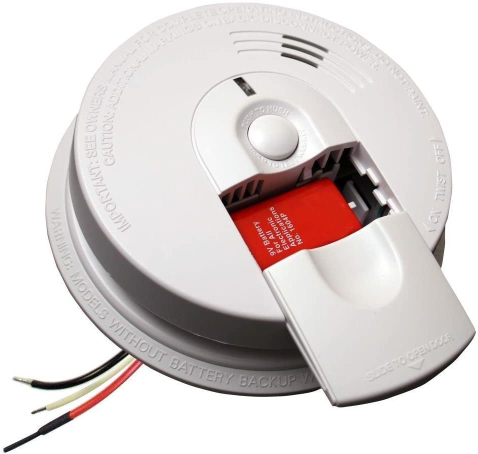 Kidde I4618AC Alarm Hardwire Smoke Detector with 9V Backup and Front Load Battery Door | Model i4618, White