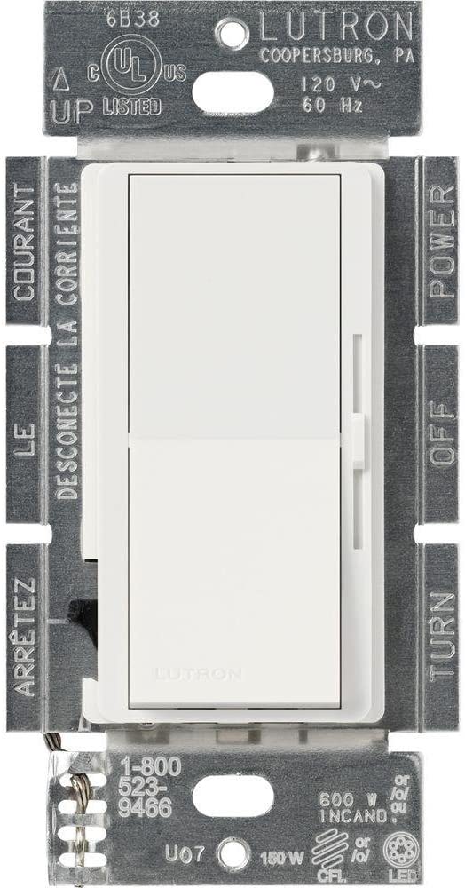 Lutron DVCL-153PR-WH Diva 120V Single Or 3-Way Location CFL/LED Digital Dimmer