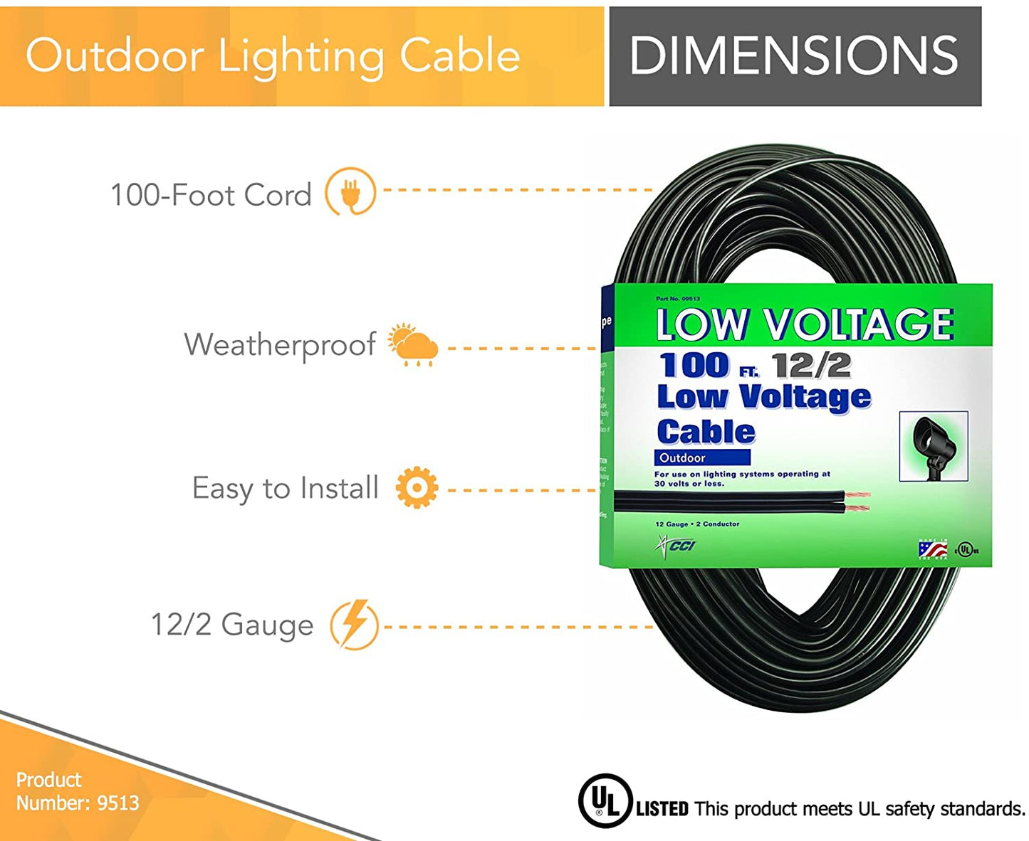 Coleman Cable 12/2 Low Voltage Lighting Cable