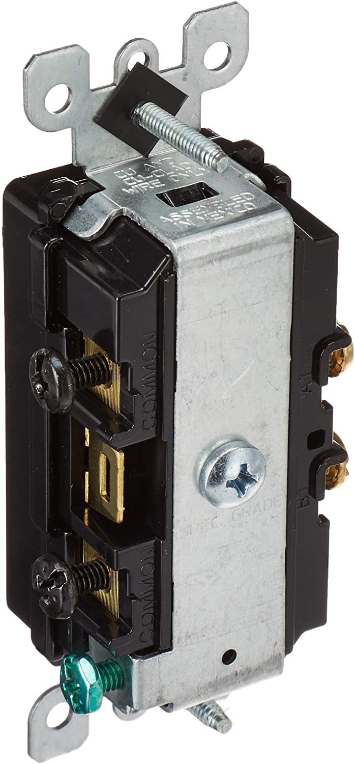 Leviton 15 Amp, 120/277 Volt, Decora Brand Style Single-Pole/Single-Pole Ac Combination Switch, Commercial Grade