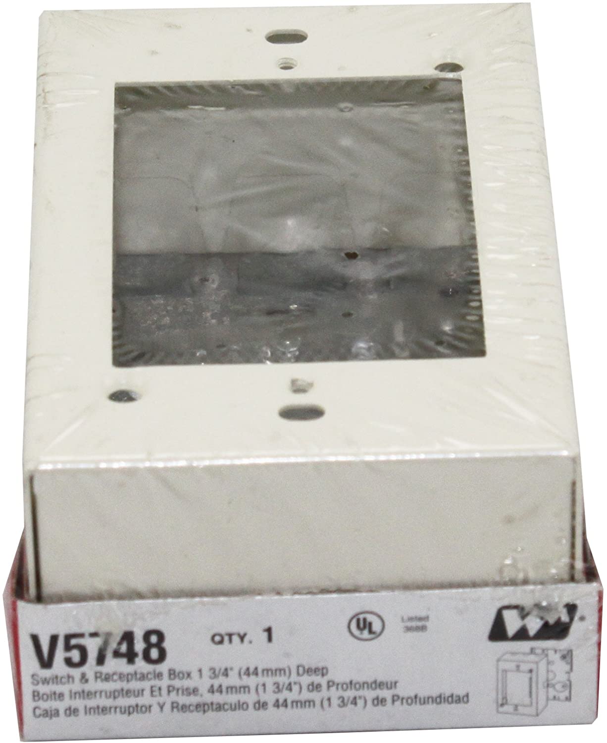 Wiremold V5748 Raceway Deep Switch & Receptacle Box (1 Gang)